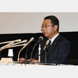 7年ぶりの生え抜きだった（近藤社長、24日の会見）／（Ｃ）日刊ゲンダイ