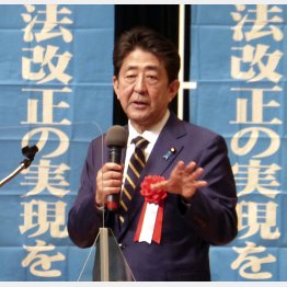 「中枢攻撃も含むべし」とはずいぶんと勇ましい（安倍元首相＝3日、山口市）／（Ｃ）共同通信社