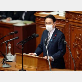 看板倒れに終わる気配（2021年10月の所信表明演説）／（Ｃ）日刊ゲンダイ
