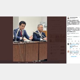 広島もナメとるんじゃないん？（左から森川央氏と馬場伸幸・日本維新の会共同代表＝森川央氏公式ツイッターから）
