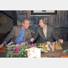 2002年の小泉・ブッシュ会談は西麻布「権八」で行われた（Ｃ）共同通信社