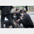 安倍元首相が銃撃された現場付近で取り押さえられる山上容疑者（Ｃ）共同通信社