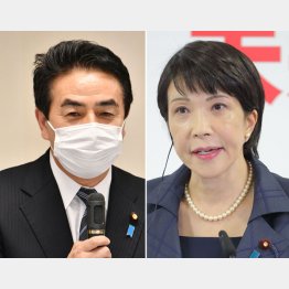 安倍元首相が亡くなってもいない時点で…（右から、自民党の高市早苗政調会長と佐藤正久議員）／（Ｃ）日刊ゲンダイ