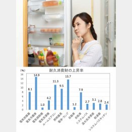 冷蔵庫は約15％値上がりした