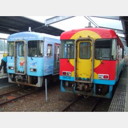 宿毛駅で並ぶ土佐くろしお鉄道車両（Ｃ）日刊ゲンダイ