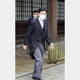 保守層にアピール（西村康稔経産相）／（Ｃ）共同通信社