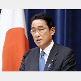 8月31日、新型コロナウイルス感染による療養期間を終え、記者会見する岸田首相（Ｃ）共同通信社