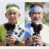 すでに勝負あった（左から玉城、佐喜真各候補）／（Ｃ）共同通信社