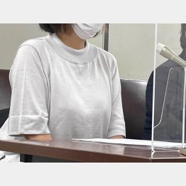 告発状提出後に会見する赤木雅子さん（撮影・相澤冬樹）