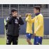 右SB酒井と会話する森保監督(写真)元川悦子