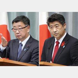 言われたことをただこなしてるだけ、役に立っていない（左から松野博一官房長官、木原誠二官房副長官）／（Ｃ）共同通信社