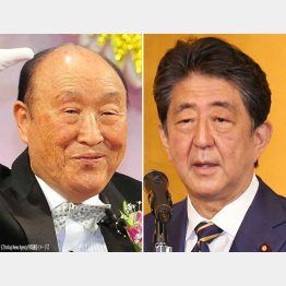 旧統一教会創始者・文鮮明氏（左）の「発言録」に記載（右は、安倍元首相）／（Ｃ）日刊ゲンダイ