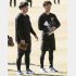 新人合同自主トレに臨む矢沢（左はドラフト2位の金村）／（Ｃ）共同通信社