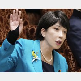 感情を高ぶらせる高市早苗経済安保担当相（Ｃ）共同通信社