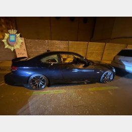 息子のBMWを破壊したのは…（スペイン・ログローニョ市警のツイッターから）