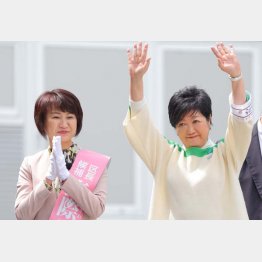 突如、応援に駆けつけたのは何故？（小池百合子都知事と豊島区長選・都ファ候補の高際みゆき氏＝左）／（Ｃ）日刊ゲンダイ