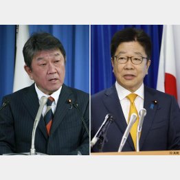 結局、どうする？（左から自民党の茂木敏充幹事長、加藤勝信厚労相）／（Ｃ）日刊ゲンダイ