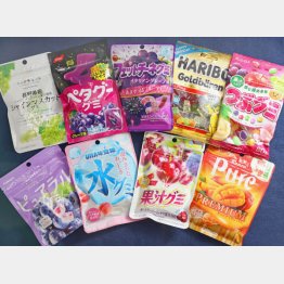 主要メーカーのグミを食べてみた（Ｃ）日刊ゲンダイ