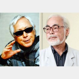 深作欣二監督（左）と宮崎駿監督（Ｃ）日刊ゲンダイ