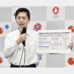 新型コロナウイルスの無料検査事業に関する不正事案について発表する吉村洋文大阪府知事（Ｃ）共同通信社