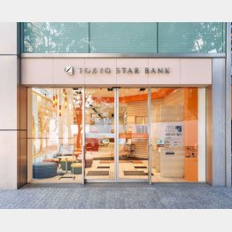 キャッシュバックプレゼントも実施中（東京スター銀行本店外観）