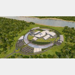 ニュースケール社のSMR発電所の完成予想図・全景（提供）日揮