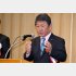 臆面もなくいきなり持論を展開（自民党の茂木敏充幹事長＝18日のパーティーのあいさつで）／（Ｃ）日刊ゲンダイ