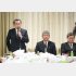 最後の安倍派議員総会（右から、萩生田光一前政調会長、高木毅前国対委員長、塩谷立元文科相）／（Ｃ）日刊ゲンダイ