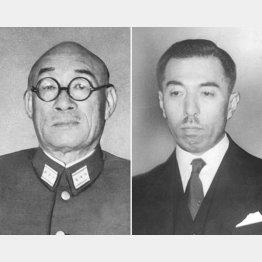 近衛文麿首相（右）と杉山元陸相（Ｃ）共同通信社