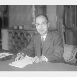 幣原喜重郎首相＝1945＝昭和20年10月29日（Ｃ）共同通信社