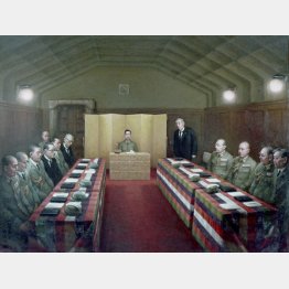 画家の白川一郎氏が描いた昭和20年8月10日の御前会議（Ｃ）共同通信社