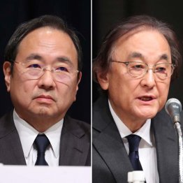 新社長も新会長も内部昇格（フジテレビの清水社長とフジHDの金光社長＝右）／（Ｃ）日刊ゲンダイ