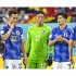 カタールＷ杯のＧＫ権田修一（中央＝左はＤＦ吉田麻也、右はＤＦ谷口彰悟）　／（Ｃ）J ＭＰＡ　