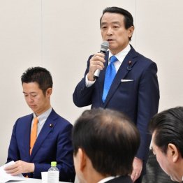 食料品の消費税ゼロ%を実現する会で挨拶する立憲民主党の江田憲司議員（Ｃ）日刊ゲンダイ