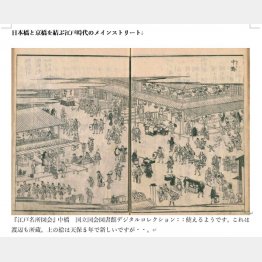 日本橋と京橋を結ぶ江戸時代のメインストリート（「江戸名所図会」中橋©国立国会図書館デジタルコレクション）