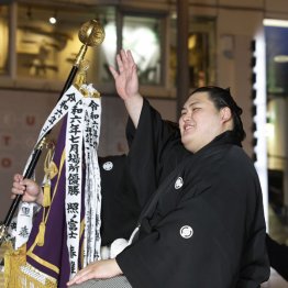 先場所Vで綱とりに挑む大の里（Ｃ）共同通信社
