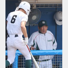 試合を見守る持丸監督（Ｃ）日刊ゲンダイ