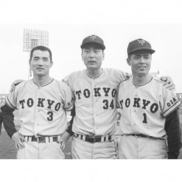 ONの肩を抱く金田正一（Ｃ）共同通信社