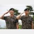 左からRMとV（Ｃ）BTS members V and RM, arrive for an event after being discharged from South Korea’s mandatory military service, in Chuncheon, South Korea, June 10, 2025. REUTERS/Kim Hong-Ji
