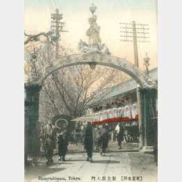 明治後期の新吉原の大門（Ｃ）イマジンネット画廊所蔵／共同通信イメージズ