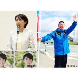 政治一家の無所属・寺田静（左）、農業に従事していた自民・中泉松司