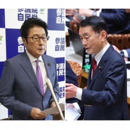 5選目指すが県内に貼り付けない自民・松山政司（左）、安定した支持を持つ立憲民主・野田国義（Ｃ）日刊ゲンダイ
