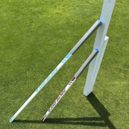 大西プロが考察した素振り棒。短い方は室内でも振れるそうです（Ｃ）日刊ゲンダイ