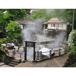 村民が山菜や野菜をゆでる野沢温泉の台所「麻釜」／（提供写真）