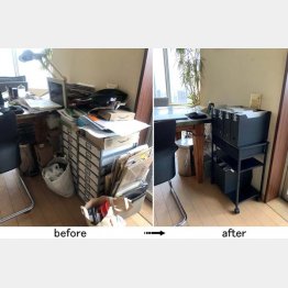 6つの黒のファイルボックスを使って分類（提供写真）