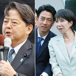 消去法で林芳正候補（左）が急浮上、何のことはない小泉＆高市両候補がコケたから（Ｃ）日刊ゲンダイ