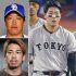 補強候補の中日・柳裕也（左上）と前田健太（同下）、メジャー挑戦の岡本和真（Ｃ）共同通信社