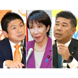 「参政党」神谷宗幣代表（左）と「NHKから国民を守る党」斉藤健一郎議員（右）／（Ｃ）日刊ゲンダイ