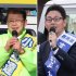 （左から）元市長の小野達也候補、元市議の杉本憲也候補（Ｃ）日刊ゲンダイ