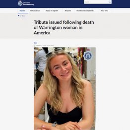 亡くなったルーシー・ハリソンさん（英チェシャー警察の公式サイトから）